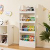 Infans 4-Tier Kids Bookshelf Toy Storage Bookcase Rack Wall w/ Anti-toppling Kits White - 2 of 4