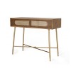 Christopher Knight Home Tuttle Rustic Glam Console Table with Cane Accents, Walnut/Natural/Antique Gold - 4 of 4