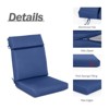 Aoodor 2Pcs Outdoor High Back Dining Chair Cushion Set, Fade and Water Resistant Polyester Fabric Cover with Ties and Zipper - 4 of 4