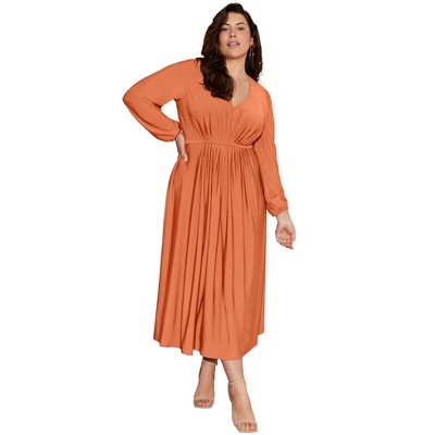 June + Vie by Roaman's Women's Plus Size Empire Waist Dress