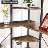 5 Tier Industrial Corner Bookshelf, L Shape Heavy Duty Metal Frame with Storage for Bedroom, Living Room, Home Office - 4 of 4