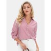 EXLURA Womens Striped Button Down Shirts Long Sleeve Stylish Collared Office Work Blouses Tops - 2 of 4
