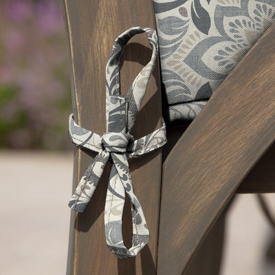 Arden Selections Neutral Damask Outdoor Dining Chair Cushion Set