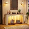 Hommoo 55-Inch Farmhouse 2-Tier Console Table with LED Lights - 4 of 4