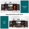 Gulches 66.5" Outdoor Kitchen Island - Solid Wood Grill Cart with Stainless Steel Top, Dark Brown - 4 of 4