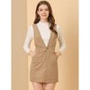 INSPIRE CHIC Women's V-Neck Corduroy Strap Back Overall Mini Pinafore Dress - 2 of 4