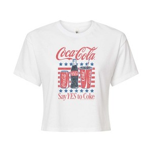 Women's - Coca-cola - Say Yes To Coke- Juniors Cropped Graphic T-shirt Cropped Graphic T-Shirt - 1 of 4