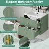 Vynxaria 24-Inch Wall Mounted Bathroom Vanity with 2 Drawers - Ideal for Small Bathrooms - 4 of 4
