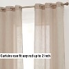 HLC.ME Emily Faux Linen Semi Sheer Light Filtering Grommet Lightweight Window Curtains Drapery Panels, Set of 2 - 3 of 4