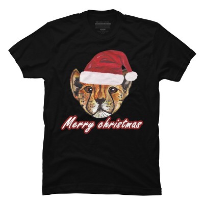 Men's Design By Humans Christmas cheetah By susserain T-Shirt