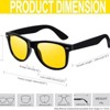 Attop Polarized retro square design UV400 fashion, black frame, yellow lenses - 4 of 4