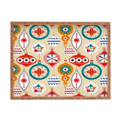 Showmemars Retro christmas ornaments pattern Rectangular Tray -Deny Designs