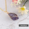 Natural Stone Chain Irregular Healing Crystal Raw Quartz Handmade Wrapped Gemstone Necklace for Women Men - 3 of 4
