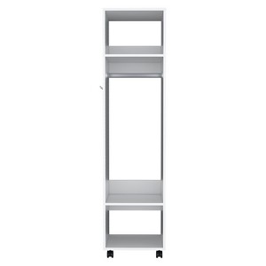 Maliang 63"H Armoire with 3 Shelves, 1 Mirror, 4 Wheels - 1 of 4