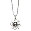 Black Bow Jewelry Stainless Steel Antiqued Saw Blade and Skull Necklace 24 Inch - 2 of 4
