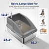 JOEJOY Cat Litter Box,Large Stainless Steel Cat Litter Box with Lid, 6" High Side,Anti-Leakage,Non-Sticky, Easy Clean,Odorless - 4 of 4