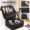Travel Makeup Bag Organizer With Adjustable Dividers，Waterproof Shockproof Handbag, Black - 4 of 4