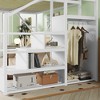KWPZQEB Loft Bed with Storage Stairs, Heavy Duty Metal Loft Bed Frame with Built-in Storage Shelves & Wardrobe for Teens, Easy Assembly - 4 of 4