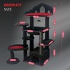 Lyngins Gothic Cat Tree Tower, Spooky Coffin-Shaped Cat Tower with Cat Scratching Post, Removable Cushion & Cat House, Halloween Home Decor - 2 of 4