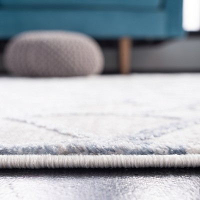 Amelia Grey and Blue Synthetic Runner Rug, 2'2" x 14'