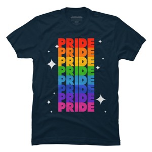 Adult Design By Humans Rainbow Pride Word Stack With Stars By Billmedzz T-Shirt - 1 of 2