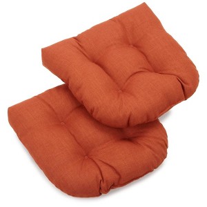 Blazing Needles, 19-inch U-Shaped Outdoor Spun Polyester Tufted Dining Chair Cushion (Set of 2) - 1 of 1