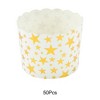 Unique Bargains Disposable Baking Cups Wood Pulp Paper PE Coating Gold Tone White 2.76"x2.17" 50 Pcs - 4 of 4