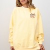 Embroidered Coquette Thankful - Women's Garment Dyed Graphic Sweatshirt - 3 of 4