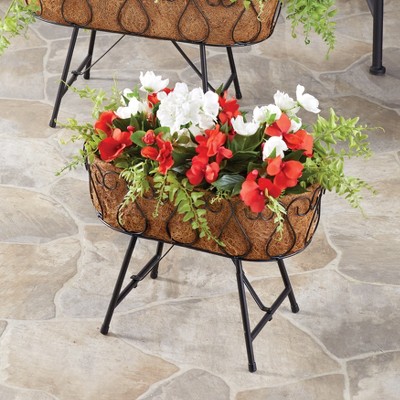 Small Black Metal Planter with Coconut Coir Liner