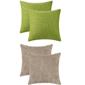 REGALWOVEN 4 Pcs Modern Solid Throw Pillow Covers for Sofa, Living Room 18" x 18" - 1 of 4