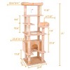 LAOTIES Multi Level Cat Tower with Stairs,Plush Indoor Cat Condo with Sturdy Wood Frame - 3 of 4