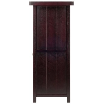Macon Transitional Espresso Solid Wood Wine Bar with Storage