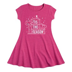 Girls' - Barbie - Holidays & Christmas Fit & Flair Cap Sleeve Dress - 1 of 3