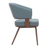 Dining Chair 30.5"H Azure Gray & Walnut – Faux Leather Upholstery with Faux Wood Steel Frame by Zuo Modern - 2 of 4