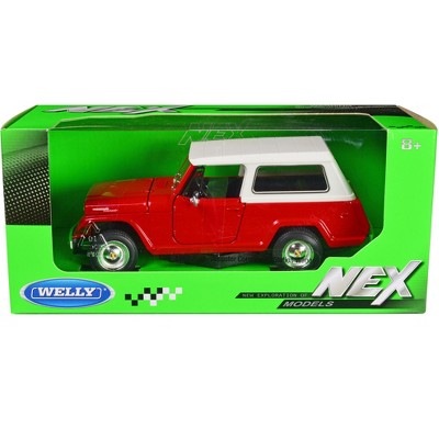 1967 Jeep Jeepster Commando Station Wagon Red with White Top "NEX Models" Series 1/24 Diecast Model Car by Welly