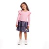 Andy & Evan  Toddler  Pink Rib Knit Top w/Attached Tiered Skirt - 2 of 4
