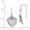 Black Bow Jewelry 14mm Mother of Pearl Heart Dangle Earrings in Antiqued Sterling Silver - 4 of 4