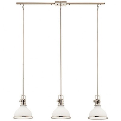 Polished Nickel 10.25" Mini Pendant with White Glass Shade