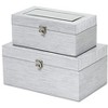 Cheung's Fidela Set of 2 Silver Vinyl Boxes - 2 of 4