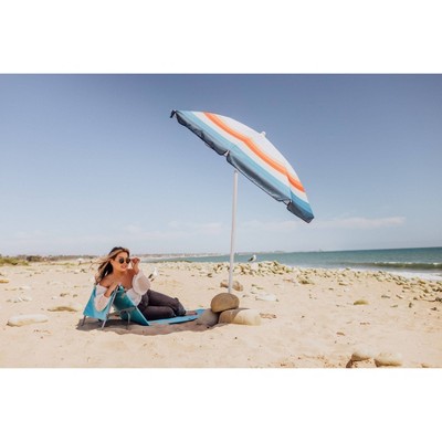 Phoenix Stripe 5.5' Tilt Beach Umbrella with Carry Bag