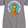 - Garfield - Ignoring You Graphic Short Sleeve Fleece Dress - 2 of 4