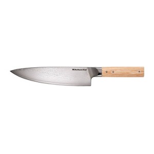 KitchenAid Premium Damascus Chef Knife: 8" Forged Stainless Steel Blade, Hardwood Riveted Handle, Hand Wash, Lifetime Warranty - 1 of 4