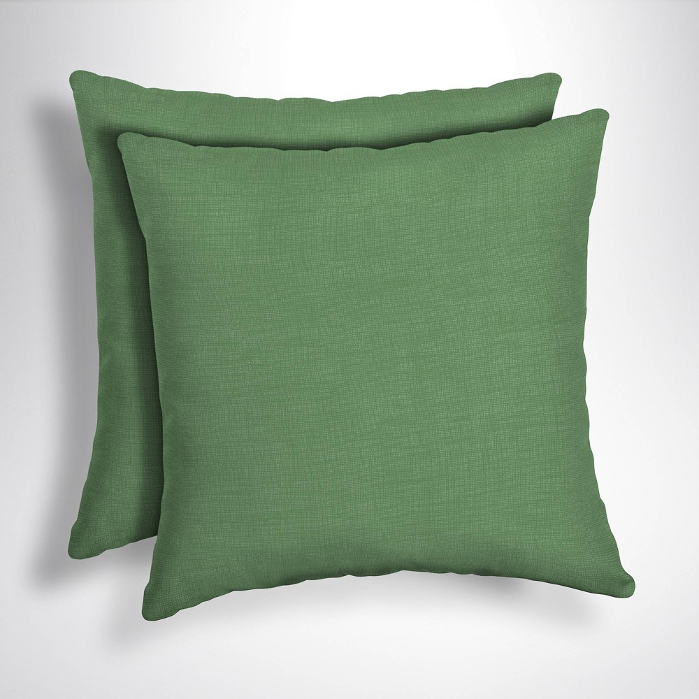 Photos - Pillow 2pk 16"x16" Arden Outdoor Square Throw  Moss Leala Texture