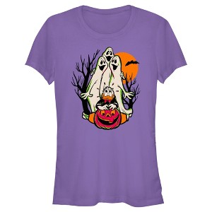 Juniors Womens Mickey & Friends Halloween Donald Duck Ghosts T-Shirt - 1 of 4