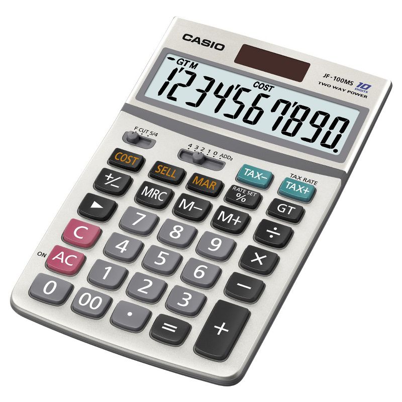Casio JF100 Professional Desktop Calculator - Silver, 1 of 3