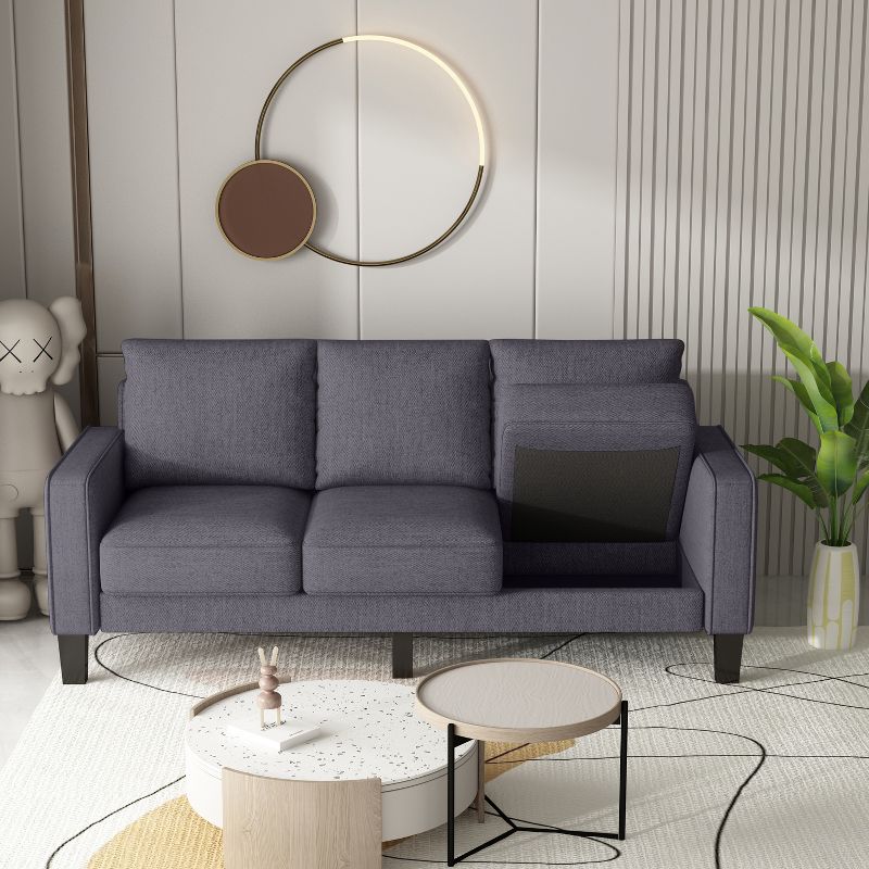 75" Modern Living Room Furniture Fabric Sofa - ModernLuxe, 2 of 8