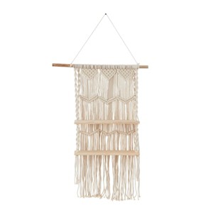 49"x25" Cotton Macrame Handmade 2 Shelves Wall White - Novogratz: Bohemian Bathroom Storage, Indoor Decor - 1 of 4