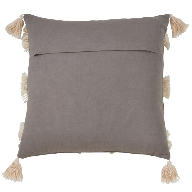 Saro Lifestyle Tri-Line Frayed  Decorative Pillow Cover, 2 of 3
