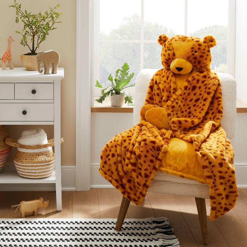 Cheetah Sensory Friendly Kids&#39; Hooded Blanket - Pillowfort&#8482;, 3 of 6