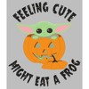 Men's Star Wars: The Mandalorian Halloween Grogu Jack-O'-Lantern Feeling Cute Might Eat a Frog T-Shirt - 2 of 4